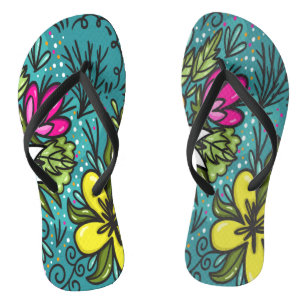 Throw Pillow Beauty with Flowers Thongs