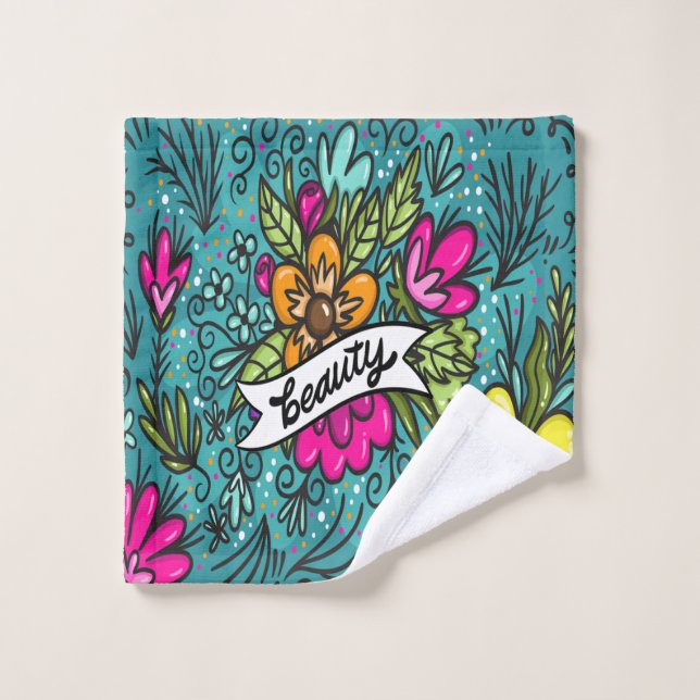 Throw Pillow Beauty with Flowers Wash Cloth (Wash Cloth)