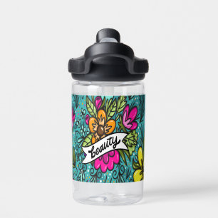 Throw Pillow Beauty with Flowers Water Bottle