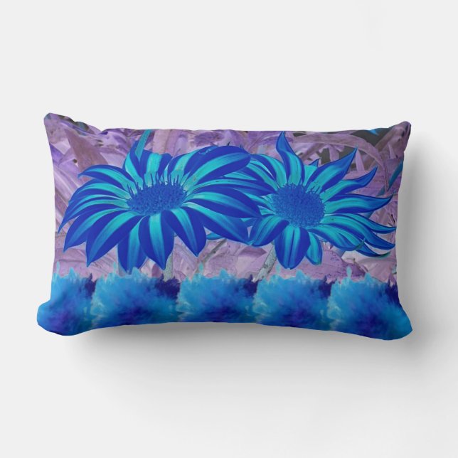 Throw Pillow Blue flowers  (Front)