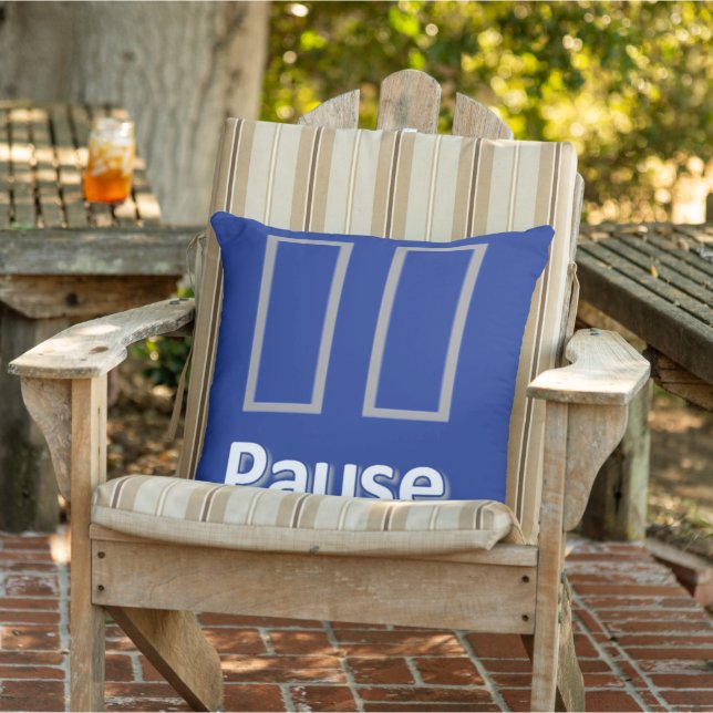 Throw Pillow Blue Pause  (Chair)
