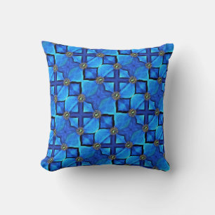 Throw Pillow - Blue Poppy Abstract