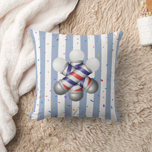 Throw Pillow Blue & White Stripe (Blanket)