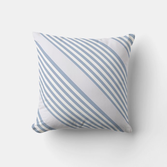 Throw Pillow Blue & White Stripe (Front)