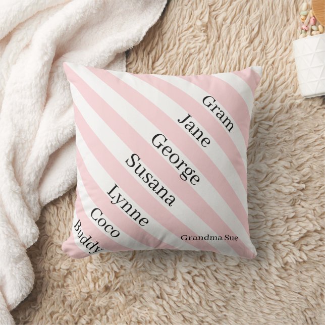 Throw Pillow Blue & White Stripe Grandma  (Blanket)