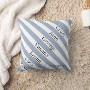 Throw Pillow Blue & White Stripe Grandpa
