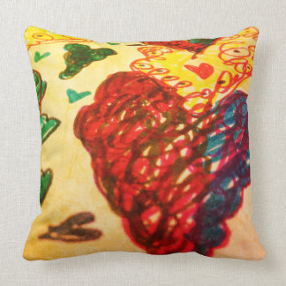 Throw pillow, brighter colours, fun, heart design cushion