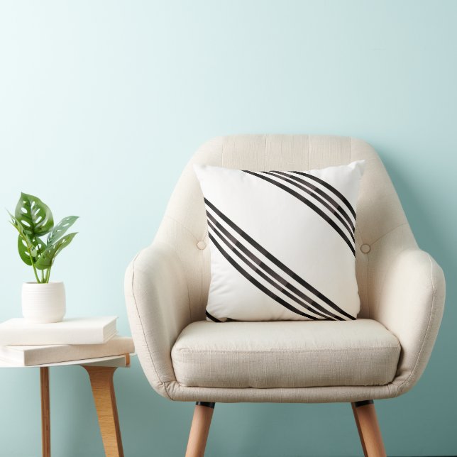 Throw Pillow Brown & White Stripe (Chair)