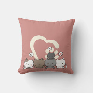 Throw Pillow cats love