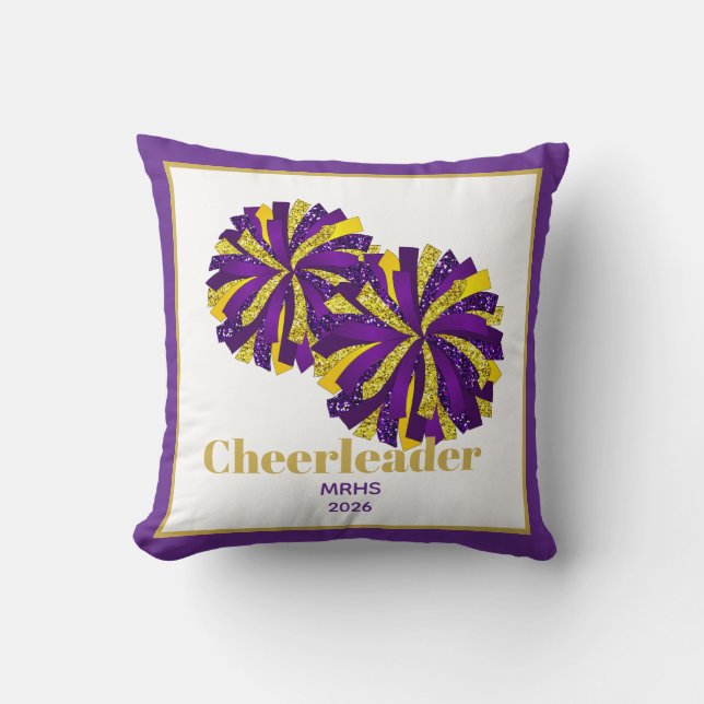 Throw Pillow Cheerleader Pom Poms personalised (Front)