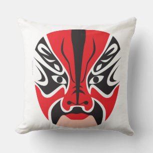 Throw Pillow: Chinese Opera Mask by Mascarata™ Cushion