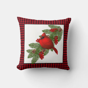 Throw Pillow-Christmas Cardinal Cushion