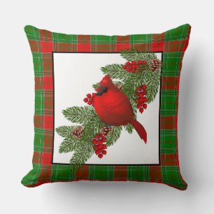 Throw Pillow-Christmas Cardinal Cushion