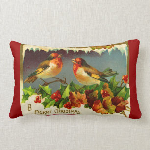 Throw pillow Christmas robins