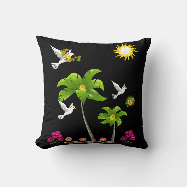 throw pillow decore birds (Front)