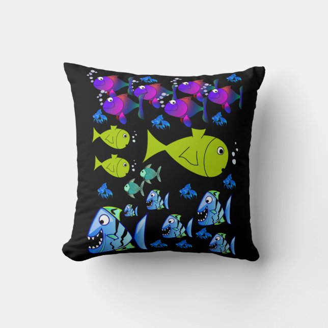 throw pillow decore fish (Front)