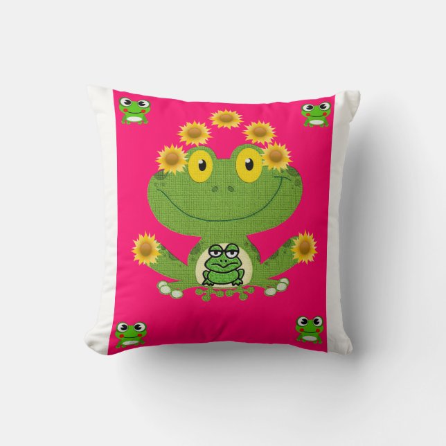 throw pillow decore frog (Front)