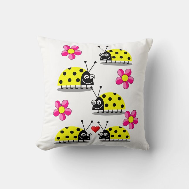 throw pillow decore ladybug (Front)