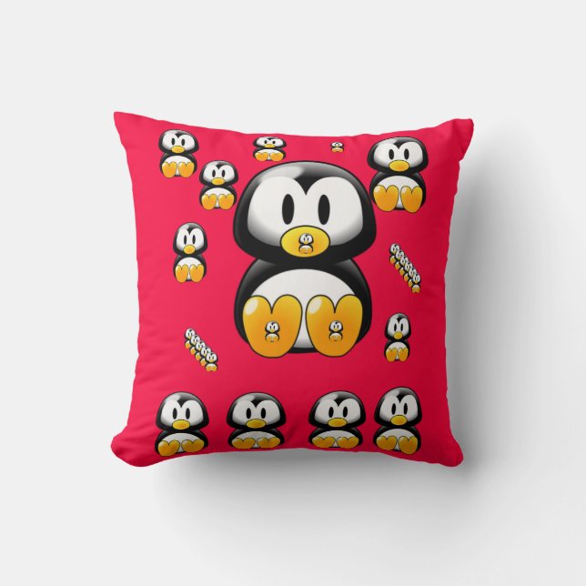 throw pillow decore penguin (Front)