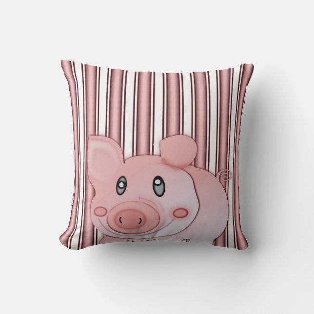 throw pillow decore pig (Front)