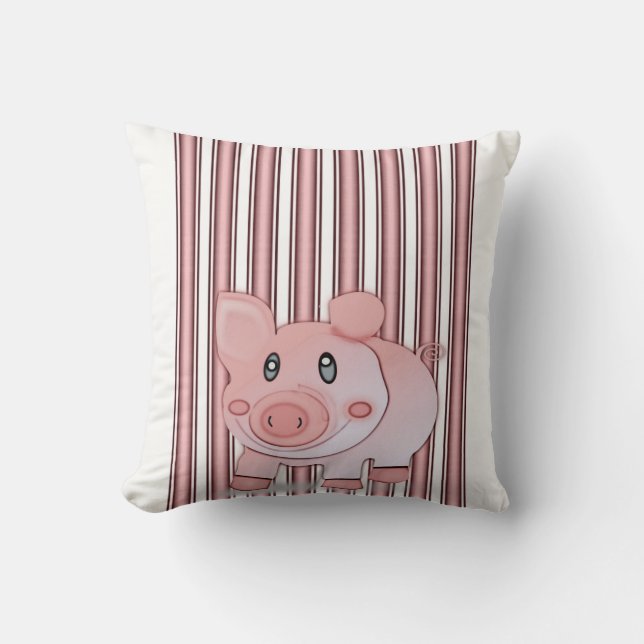 throw pillow decore pig (Front)
