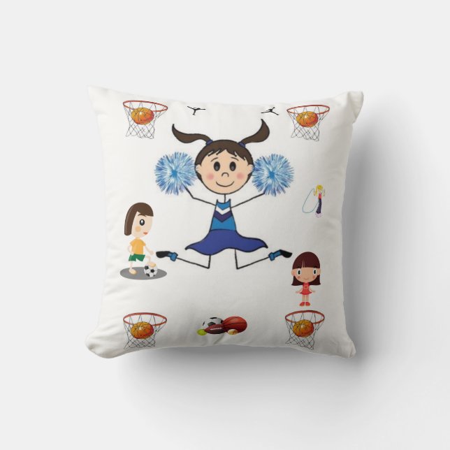 throw pillow decore sports basketball (Front)
