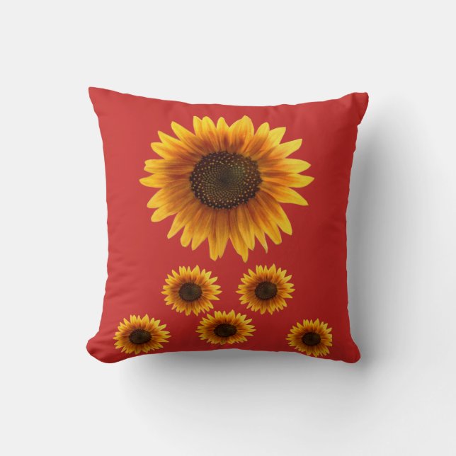throw pillow decore sunflowers (Front)