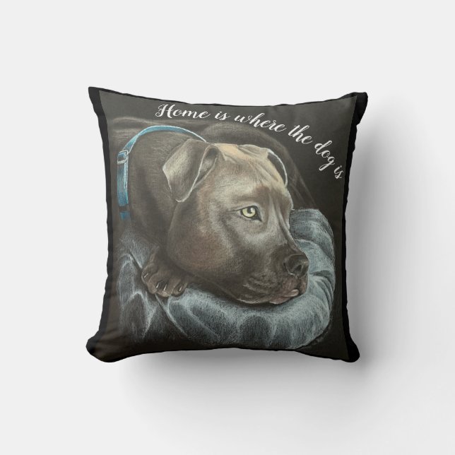 throw pillow dog love (Front)