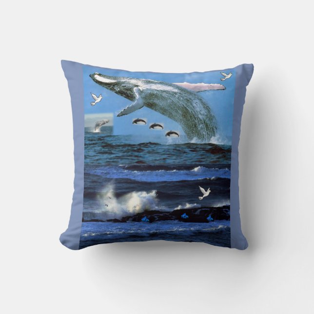 Throw Pillow Dolphins (Front)