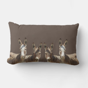 Throw pillow, donkeys, wildlife gifts lumbar cushion