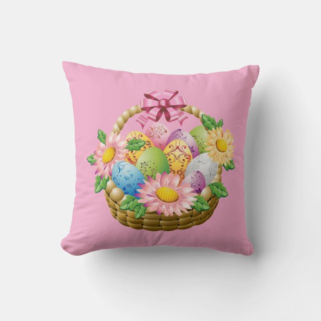 Throw Pillow-Easter Basket Cushion (Front)