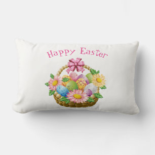 Throw Pillow-Easter Basket Lumbar Cushion