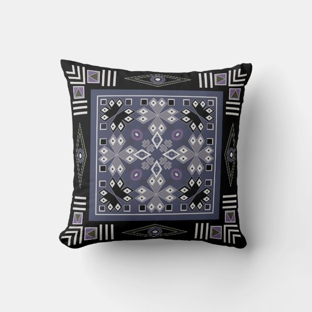 Throw Pillow ethno tribal traditional pattern (Front)