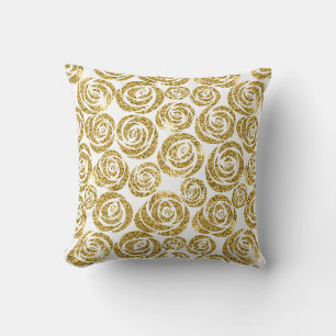 Throw Pillow-Faux Glitter Roses Cushion