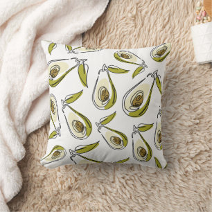 Throw Pillow features a cute Avocado.