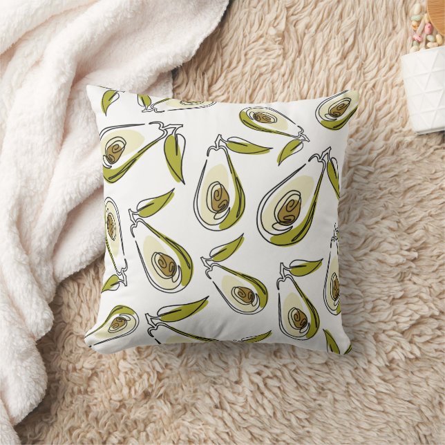 Throw Pillow features a cute Avocado. (Blanket)