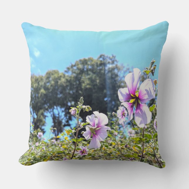 Throw Pillow — Floral Series Malva Throw Pillow (Front)