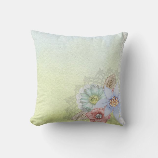 Throw Pillow/Flowers Cushion (Front)