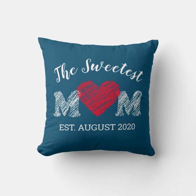 Throw Pillow for Mum with heart shape (Front)