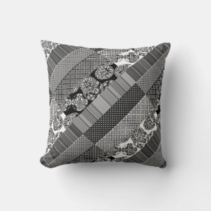 Throw Pillow Geometric ,Pattern , black and white