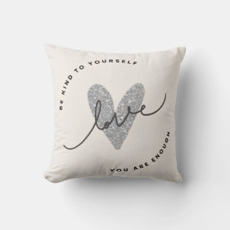 Throw Pillow – Glitter Heart Love Design | Minimal