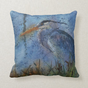 Throw pillow_great blue heron cushion