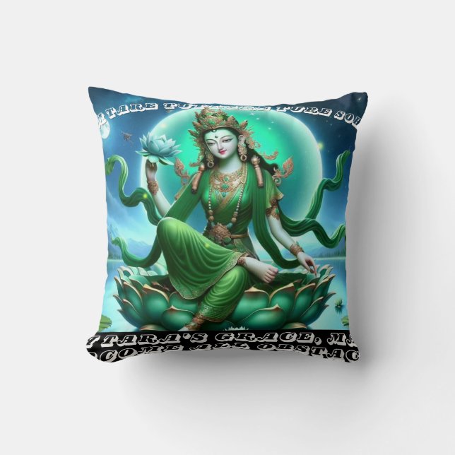 Throw Pillow/ Green Tara  Cushion (Front)