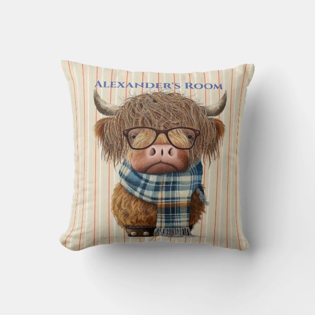 Throw Pillow Highland Cows, two sided pillow (Front)