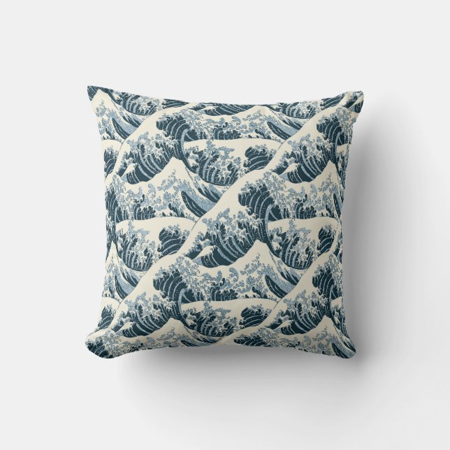 Throw Pillow - Hokusai's The Wave (Front)
