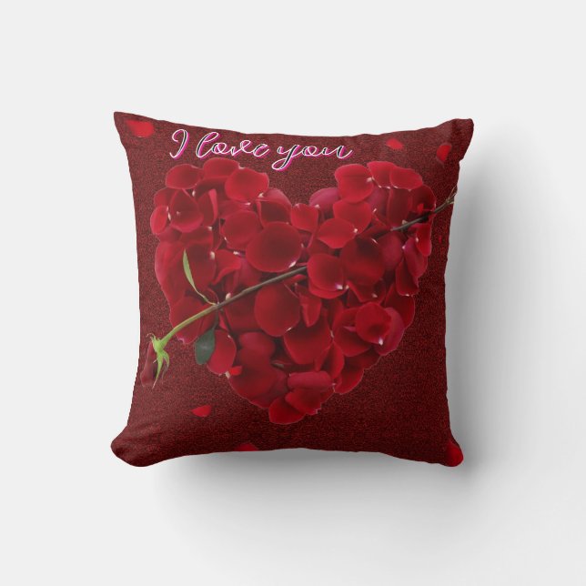 Throw Pillow I love you  (Front)