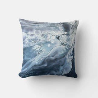 Throw pillow in blues and greys
