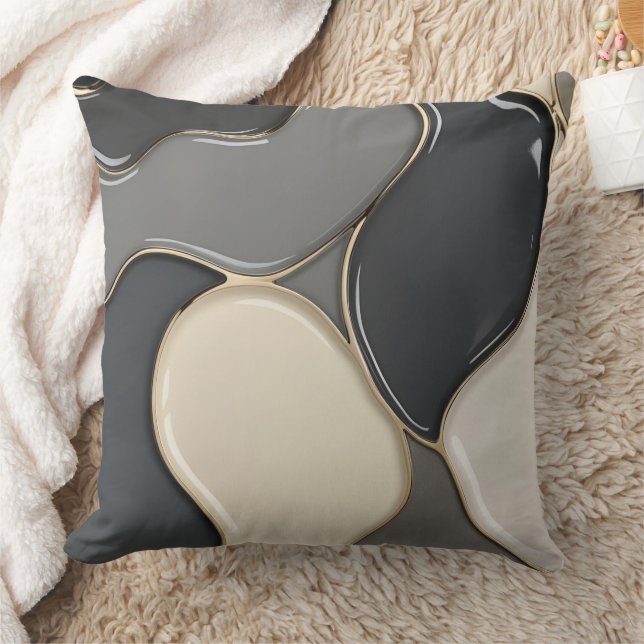 Throw pillow in stylish abstract graphic (Blanket)