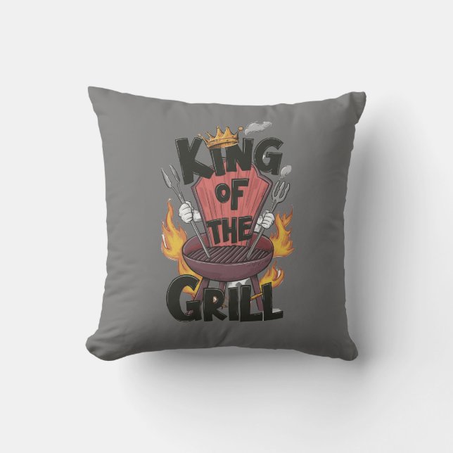 Throw Pillow | King fo the Grill | Father's Day (Front)