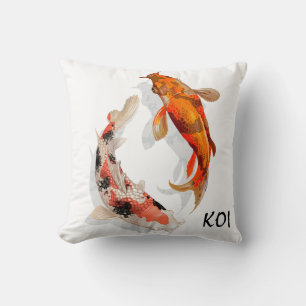 Throw Pillow-KOI Fish Cushion